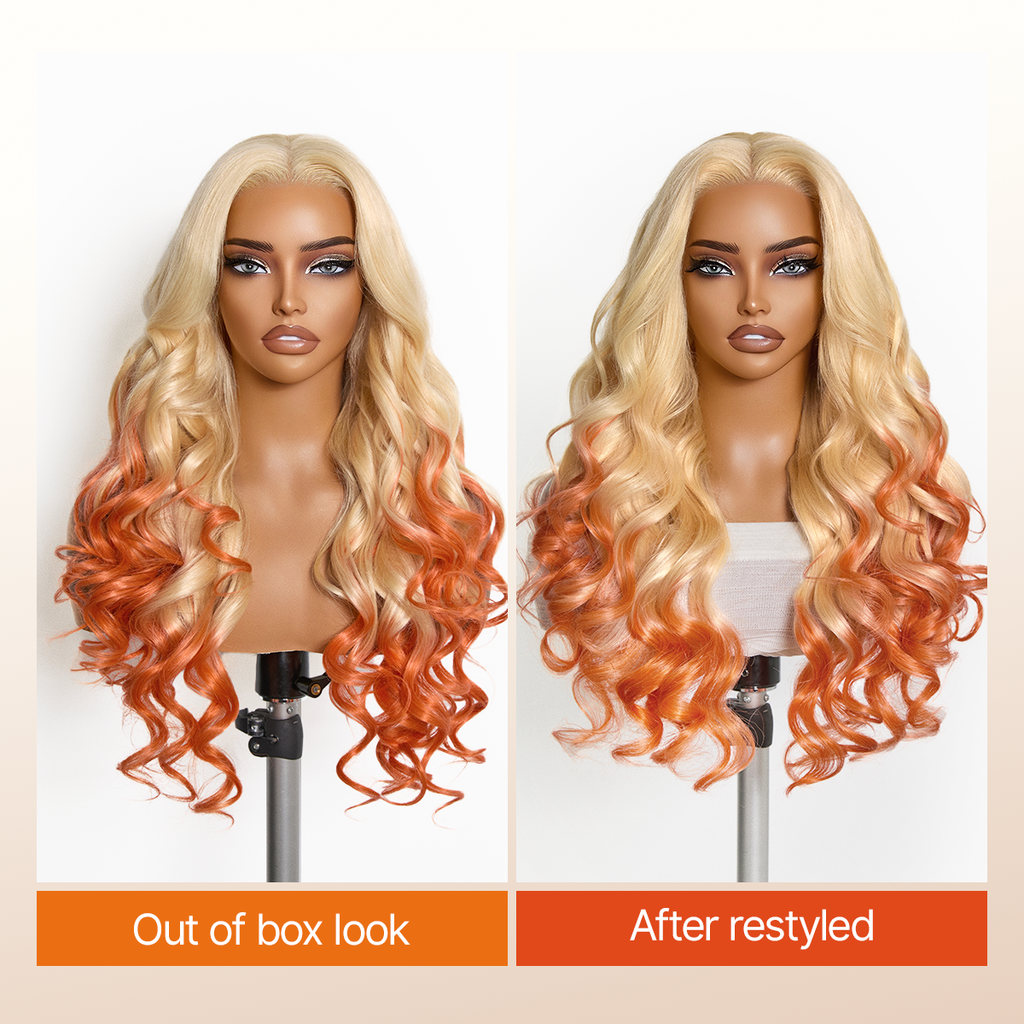 Glueless HD Lace Loose Wave T-Part Lace Human Hair Wig - Red | 10"-28"