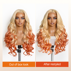 Glueless HD Lace Loose Wave T-Part Lace Human Hair Wig - Red | 10"-28"