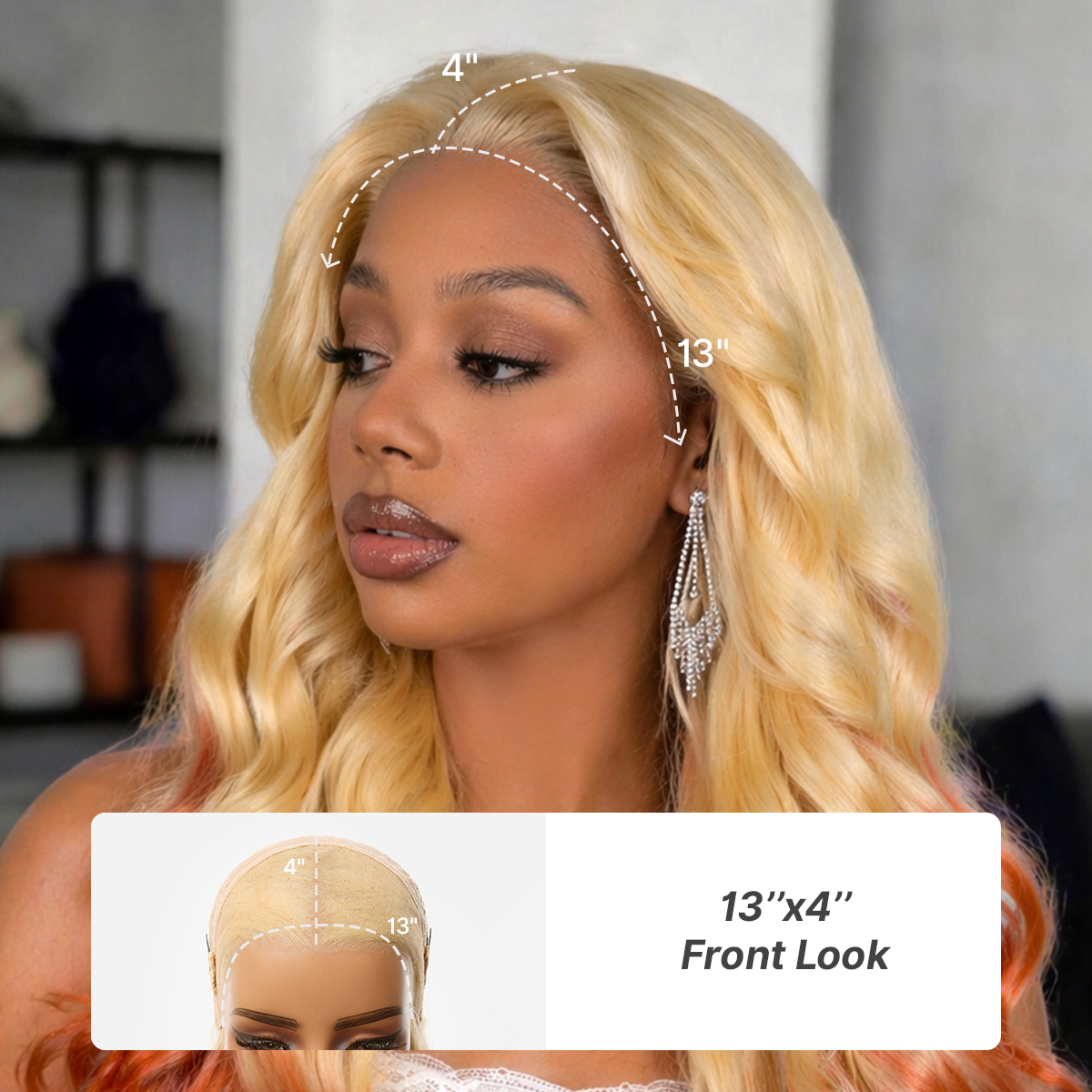 Glueless HD Lace Loose Wave T-Part Lace Human Hair Wig - Red | 10"-28"