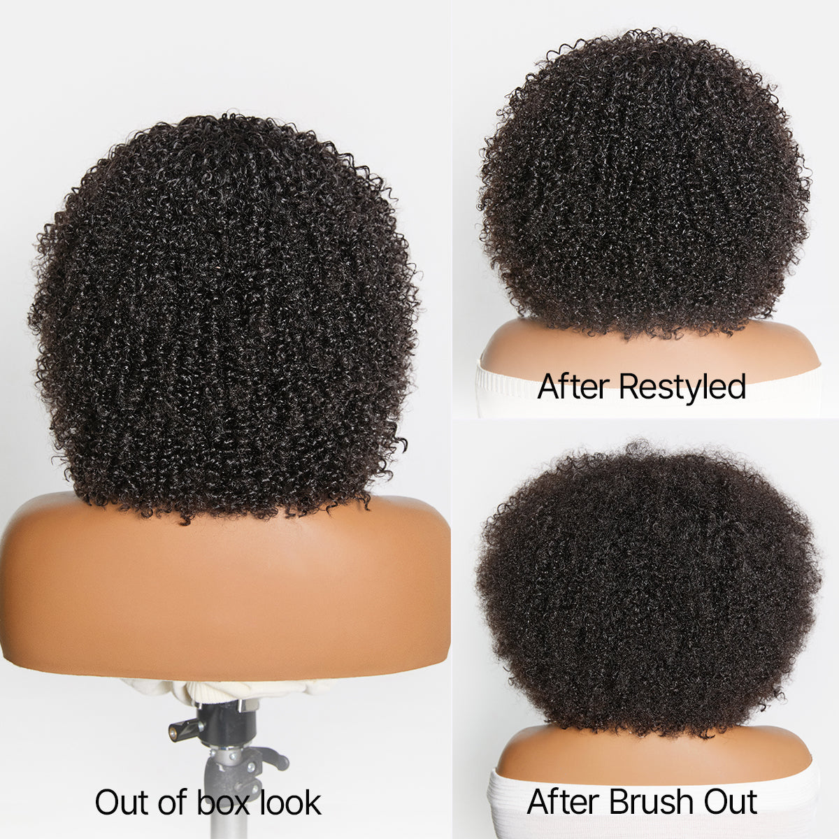 Glueless Curly Human Hair Wig 200% Density | 8"-14"