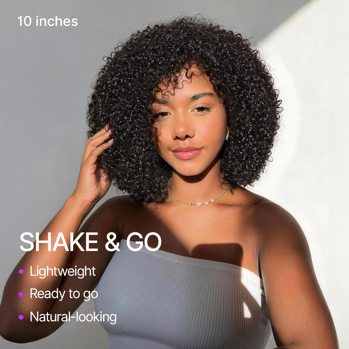 Glueless Curly Human Hair Wig 200% Density | 8"-14"