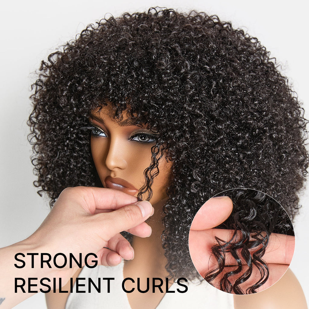 Glueless Curly Human Hair Wig 200% Density | 8"-14"