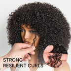 Glueless Curly Human Hair Wig 200% Density | 8"-14"