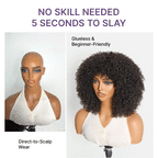 Glueless Curly Human Hair Wig 200% Density | 8"-14"