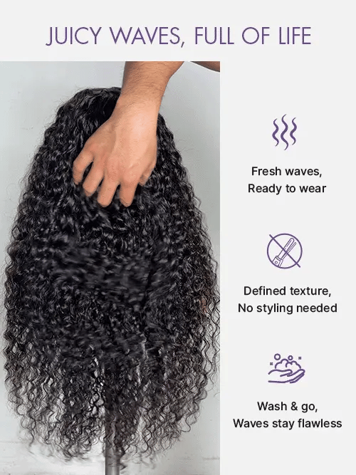 Glueless Curly T-Part Lace Human Hair Wig 180% Density | 10"-28"