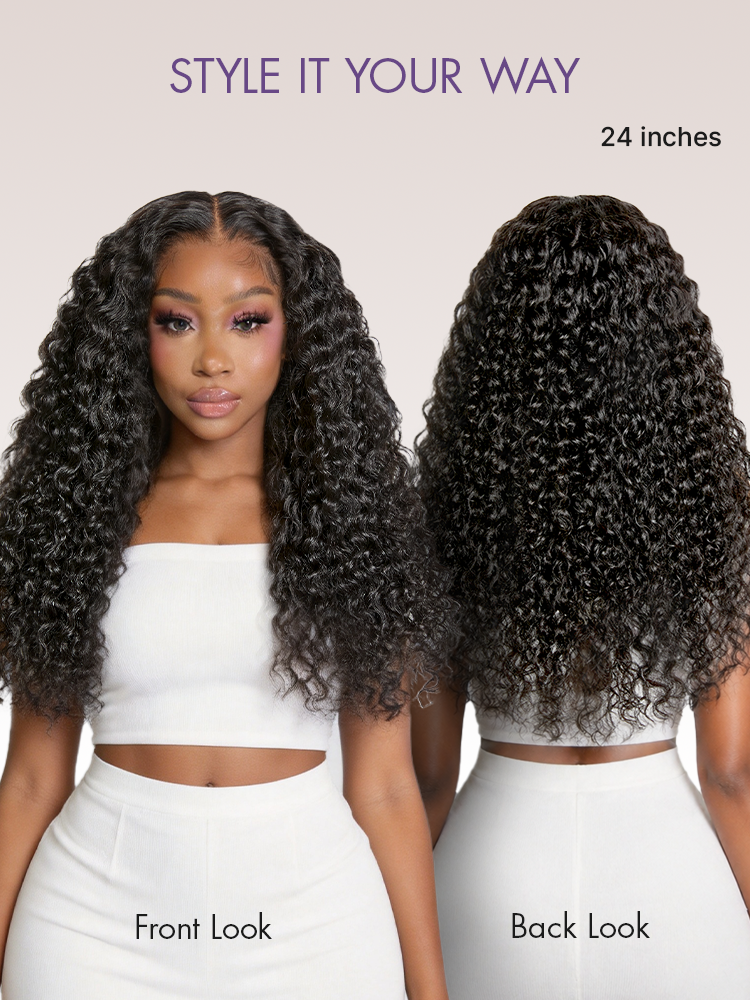 Glueless Curly T-Part Lace Human Hair Wig 180% Density | 10"-28"