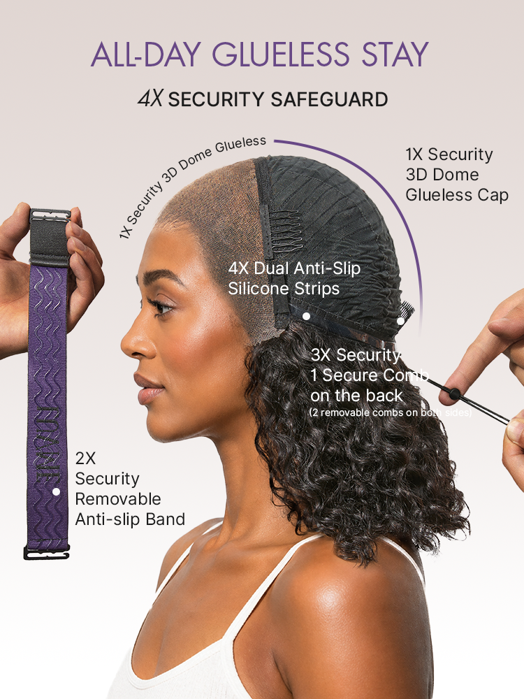 Glueless Curly T-Part Lace Human Hair Wig 180% Density | 10"-28"