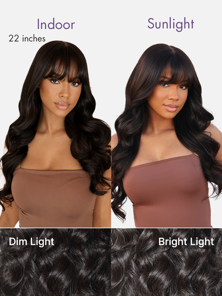 Glueless HD Lace Loose Wave T-Part Lace Human Hair Wig with Bangs 180% Density | 10"-28"
