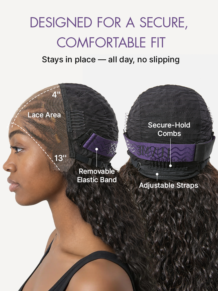 Curly T-Part Lace Human Hair Wig | 10"-28"