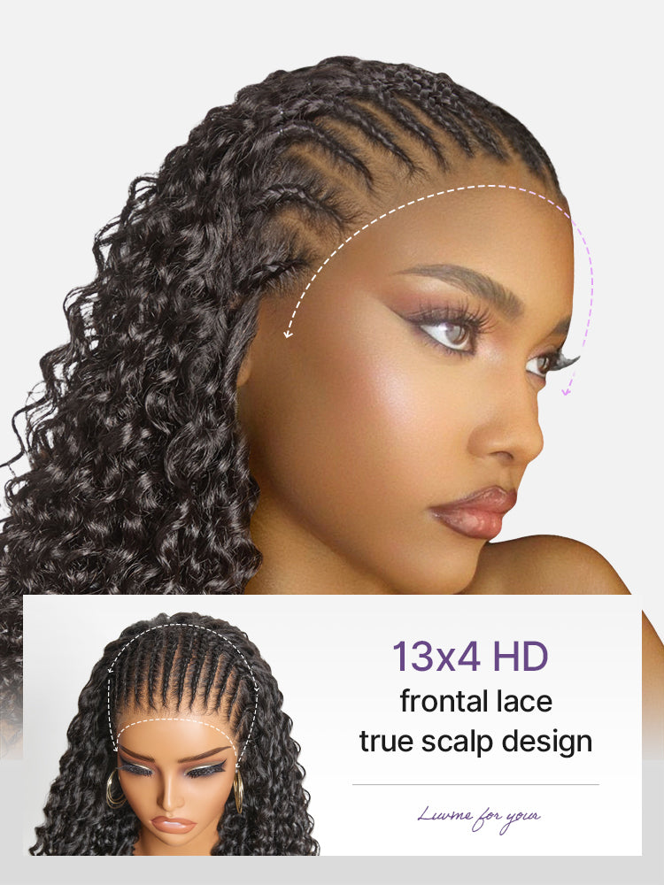 Glueless HD Lace Braided T-Part Lace Human Hair Wig | 10"-28"