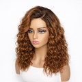 Glueless Curly T-Part Lace Human Hair Wig - Ombre | 10"-28"