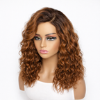 Glueless Curly T-Part Lace Human Hair Wig - Ombre | 10"-28"