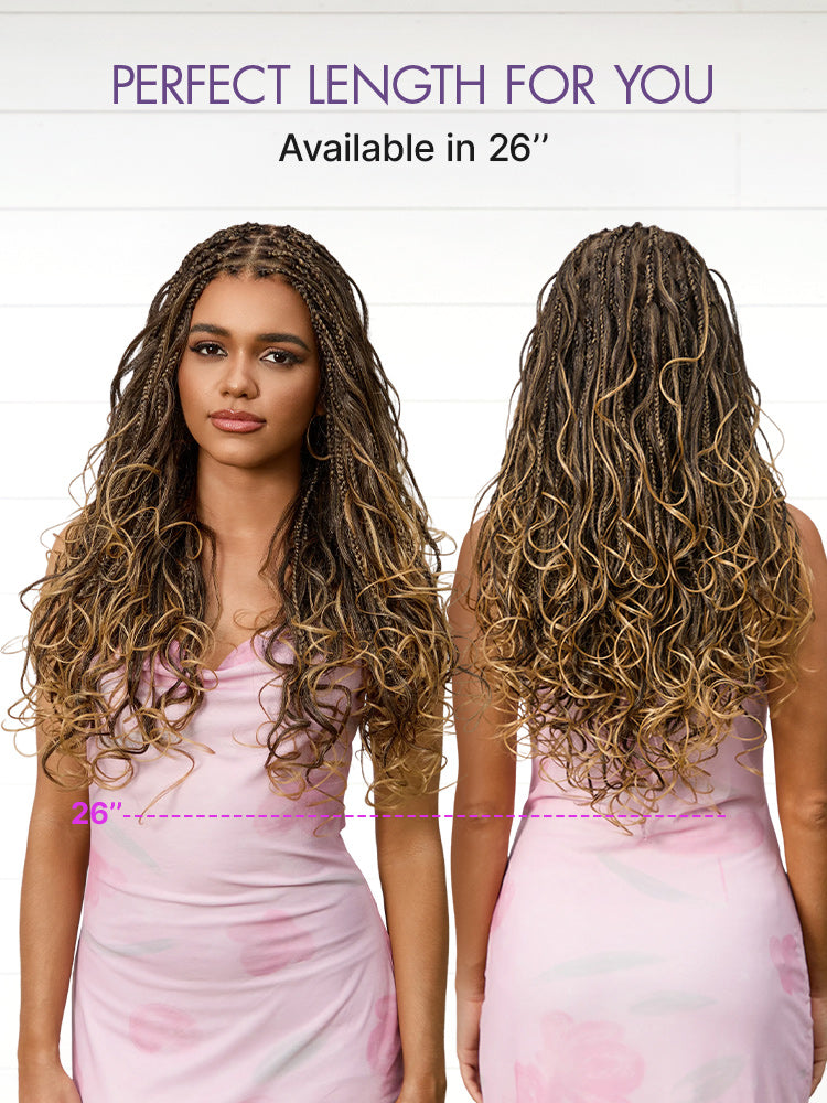 HD Lace Braided T-Part Lace Human Hair Wig - Ombre | 10"-28"