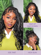 HD Lace Braided T-Part Lace Human Hair Wig - Ombre | 10"-28"