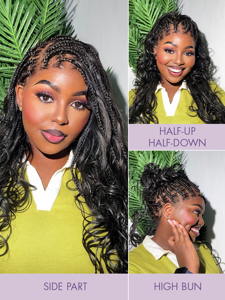 HD Lace Braided T-Part Lace Human Hair Wig - Ombre | 10"-28"