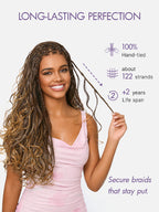 HD Lace Braided T-Part Lace Human Hair Wig - Ombre | 30"