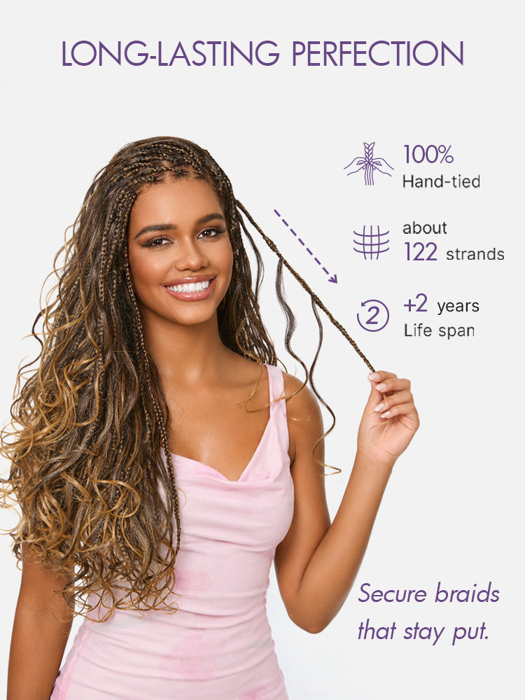 HD Lace Braided T-Part Lace Human Hair Wig - Ombre | 30"