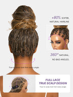 HD Lace Braided T-Part Lace Human Hair Wig - Ombre | 30"