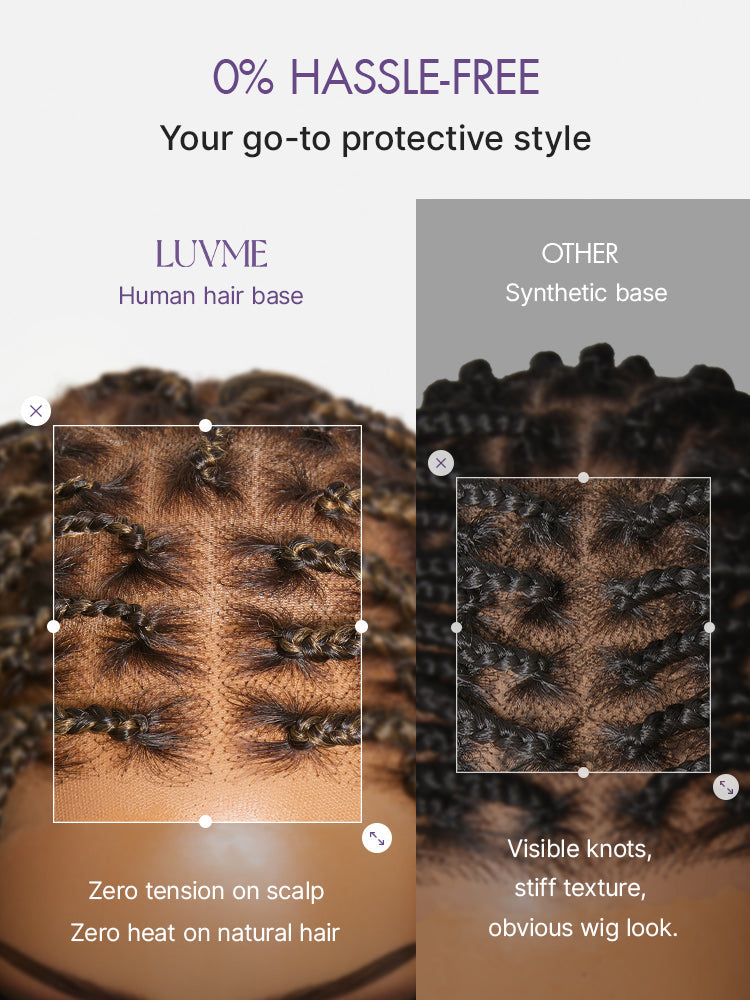 HD Lace Braided T-Part Lace Human Hair Wig - Ombre | 30"