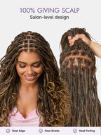 HD Lace Braided T-Part Lace Human Hair Wig - Ombre | 30"