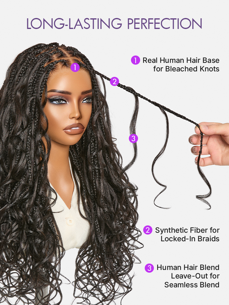 HD Lace Braided T-Part Lace Human Hair Wig | 10"-28"