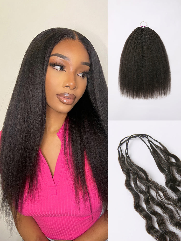 Kinky Straight Human Hair Wig - Blonde | 10"-28"