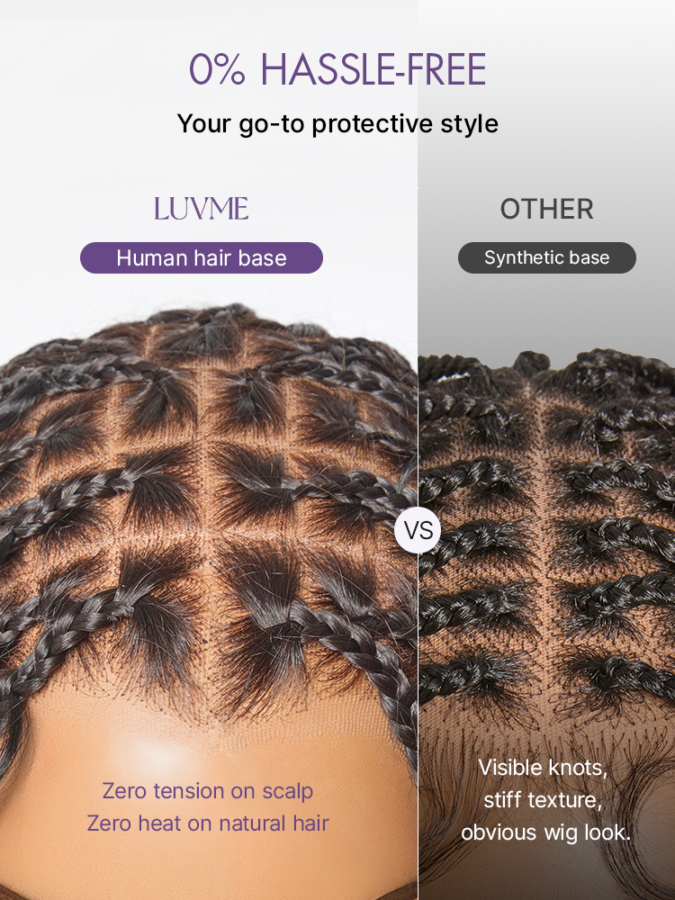 HD Lace Braided T-Part Lace Human Hair Wig | 8"-14"