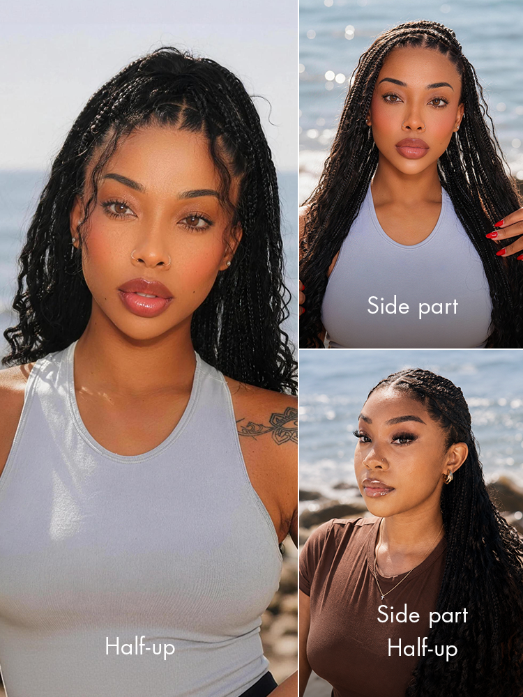 HD Lace Braided Full Lace Human Hair Wig - Grey | 10"-28"