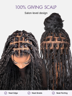HD Lace Braided Full Lace Human Hair Wig - Grey | 10"-28"