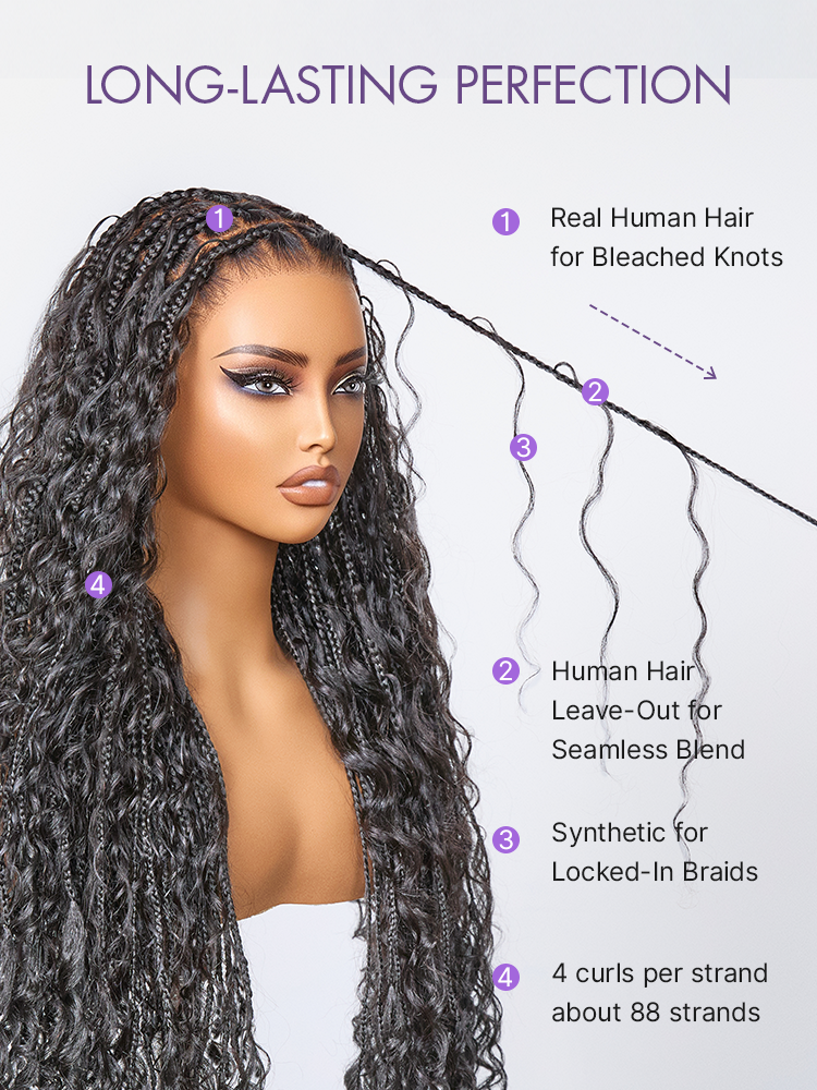 Braided Full Lace Human Hair Wig - Blonde | 10"-28"