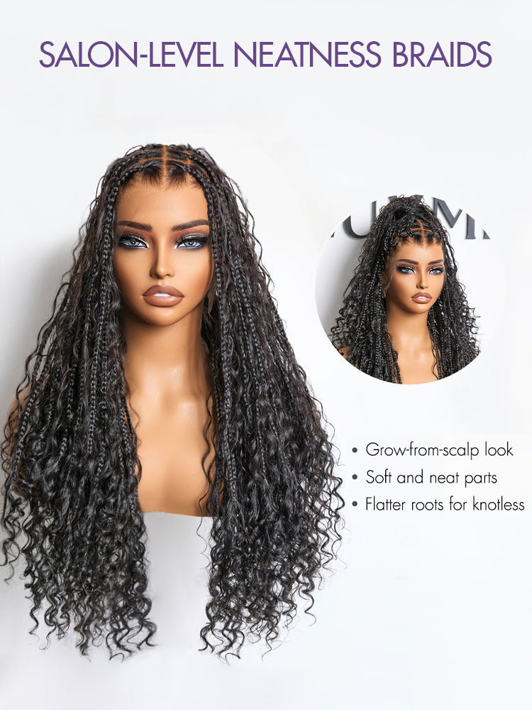 Braided Full Lace Human Hair Wig - Blonde | 10"-28"