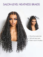 HD Lace Braided Full Lace Human Hair Wig - Grey | 10"-28"