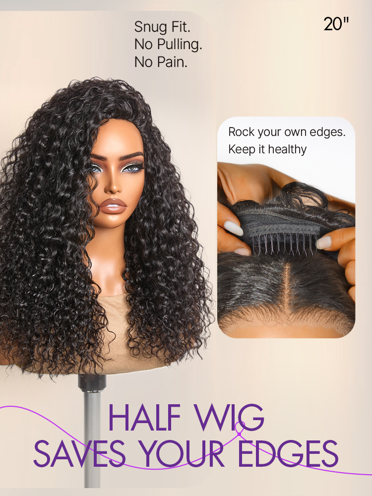Glueless Water Wave Human Hair Wig 180% Density | 10"-28"