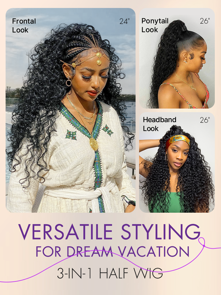 Glueless Water Wave Human Hair Wig 180% Density | 10"-28"