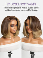 Glueless Layered T-Part Lace Human Hair Wig - Red | 8"-14"