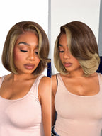 Glueless Layered T-Part Lace Human Hair Wig - Red | 8"-14"