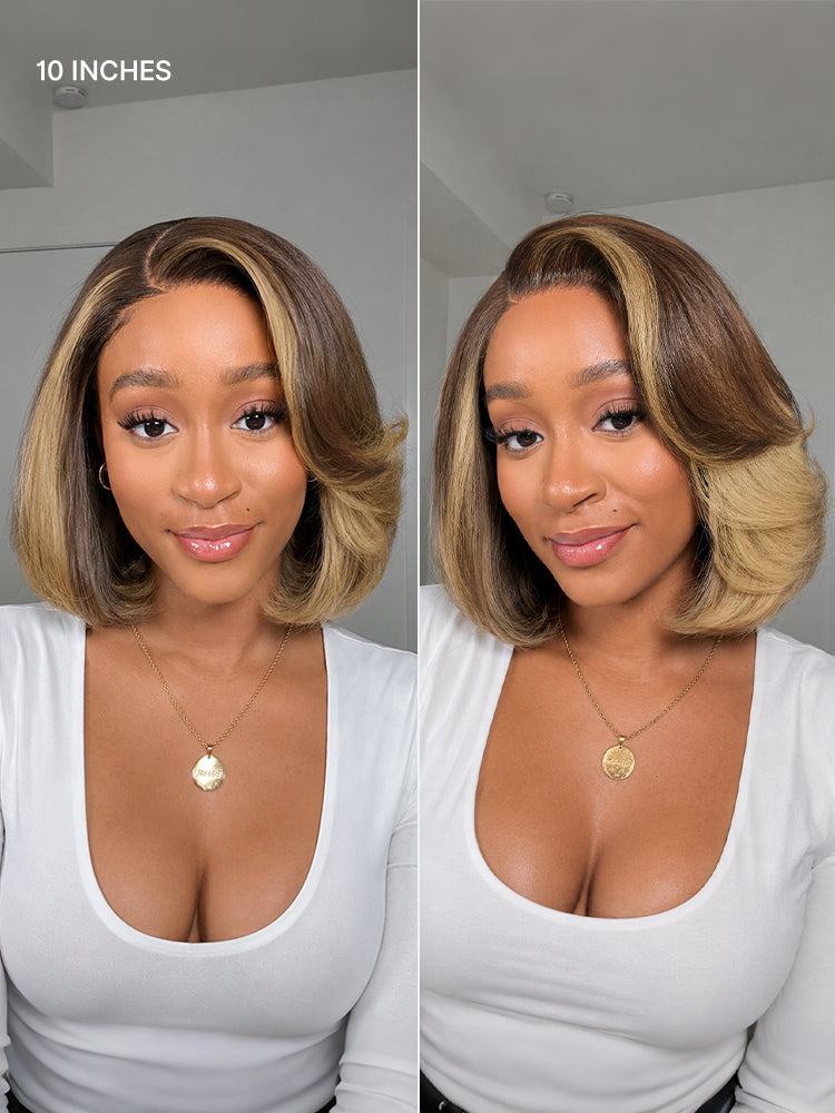Glueless Layered T-Part Lace Human Hair Wig - Red | 8"-14"
