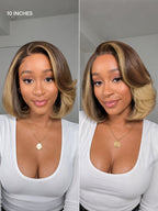 Glueless Layered T-Part Lace Human Hair Wig - Red | 8"-14"