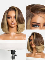 Glueless Layered T-Part Lace Human Hair Wig - Red | 8"-14"