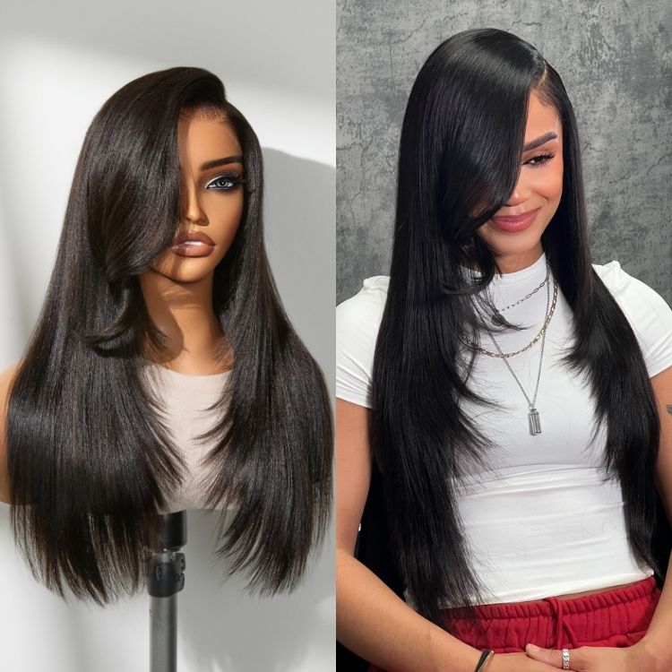 Glueless HD Lace Kinky Straight T-Part Lace Human Hair Wig 180% Density | 10"-28"