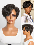 Glueless HD Lace Pixie T-Part Lace Human Hair Wig - Grey | 8"-14"