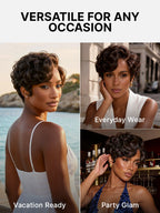 Glueless HD Lace Pixie T-Part Lace Human Hair Wig - Grey | 8"-14"