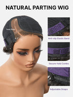 Glueless HD Lace Pixie T-Part Lace Human Hair Wig - Grey | 8"-14"