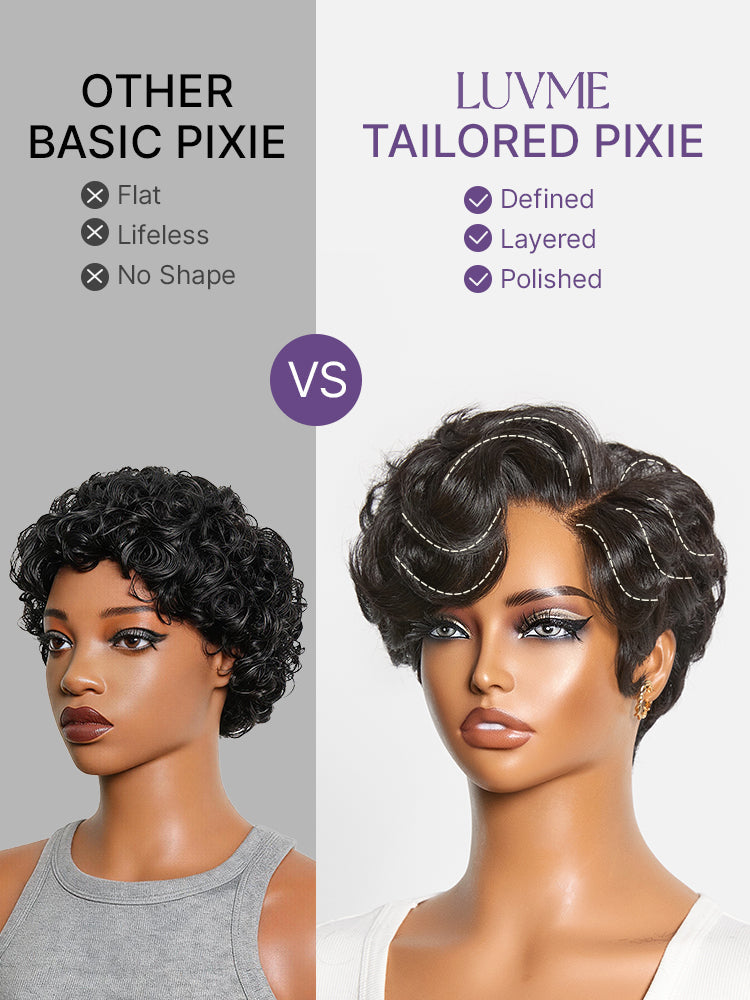 Glueless HD Lace Pixie T-Part Lace Human Hair Wig - Grey | 8"-14"