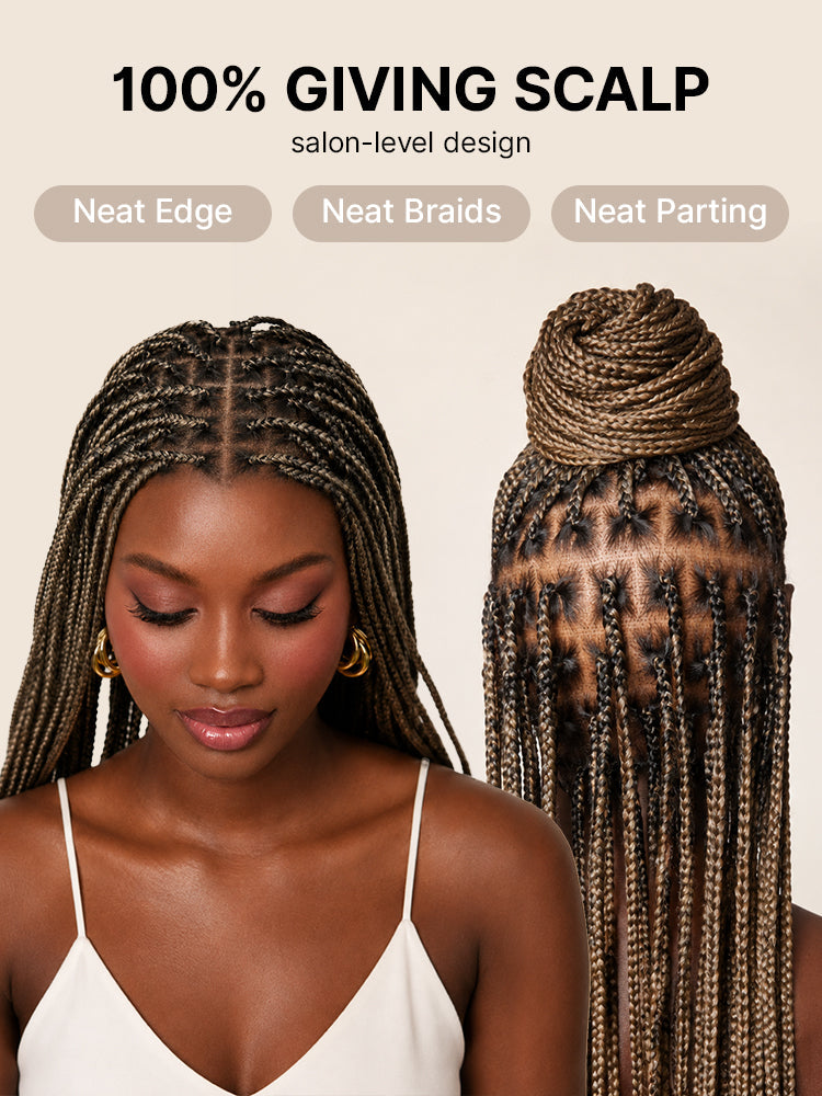 HD Lace Braided T-Part Lace Human Hair Wig - Blonde | 10"-28"