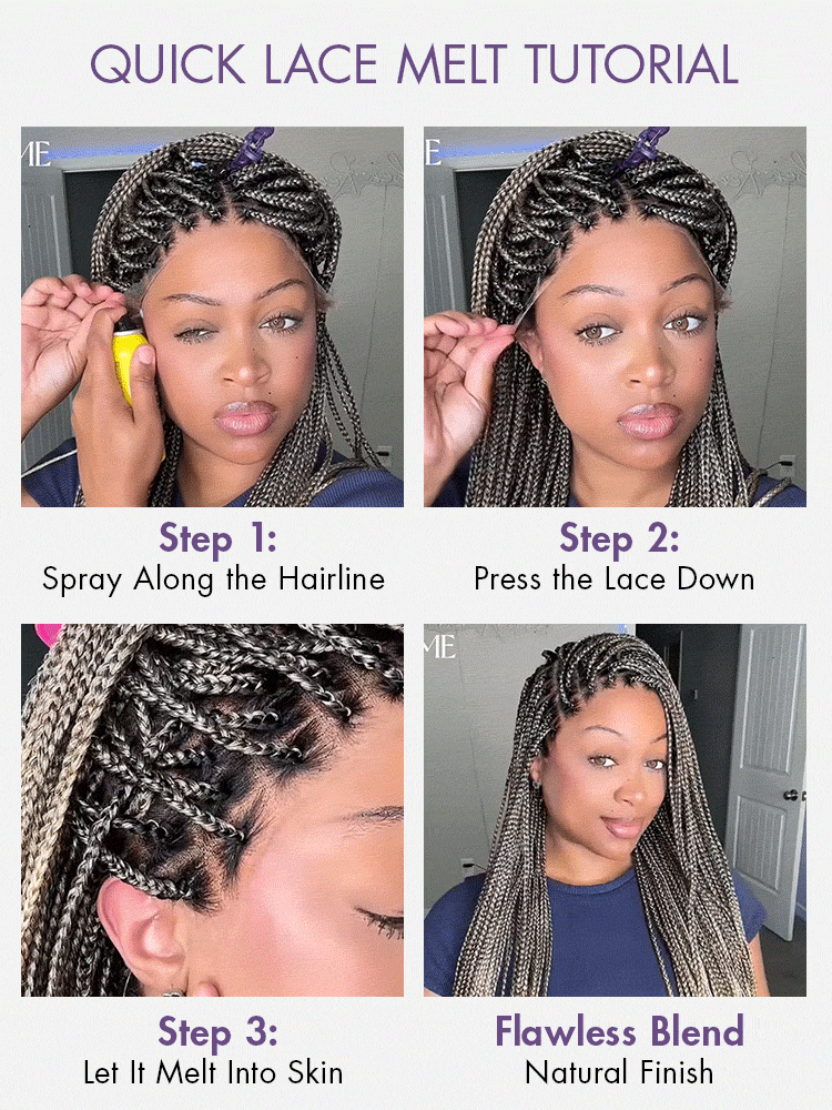 HD Lace Braided T-Part Lace Human Hair Wig - Blonde | 10"-28"
