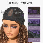 HD Lace Curly T-Part Lace Human Hair Wig - Ombre with Bangs | 10"