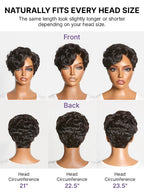 Glueless HD Lace Pixie T-Part Lace Human Hair Wig - Grey | 8"-14"