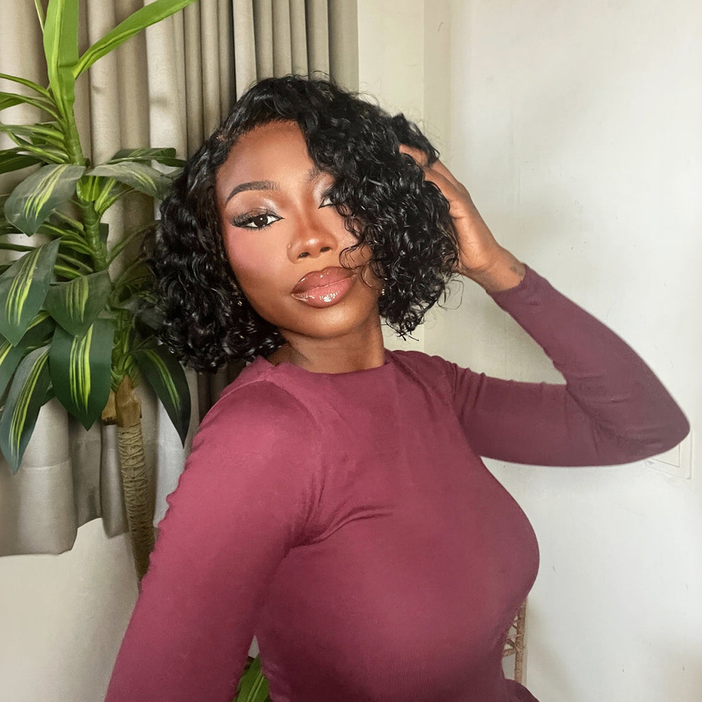 Glueless HD Lace Bob T-Part Lace Human Hair Wig - Highlight | 10"