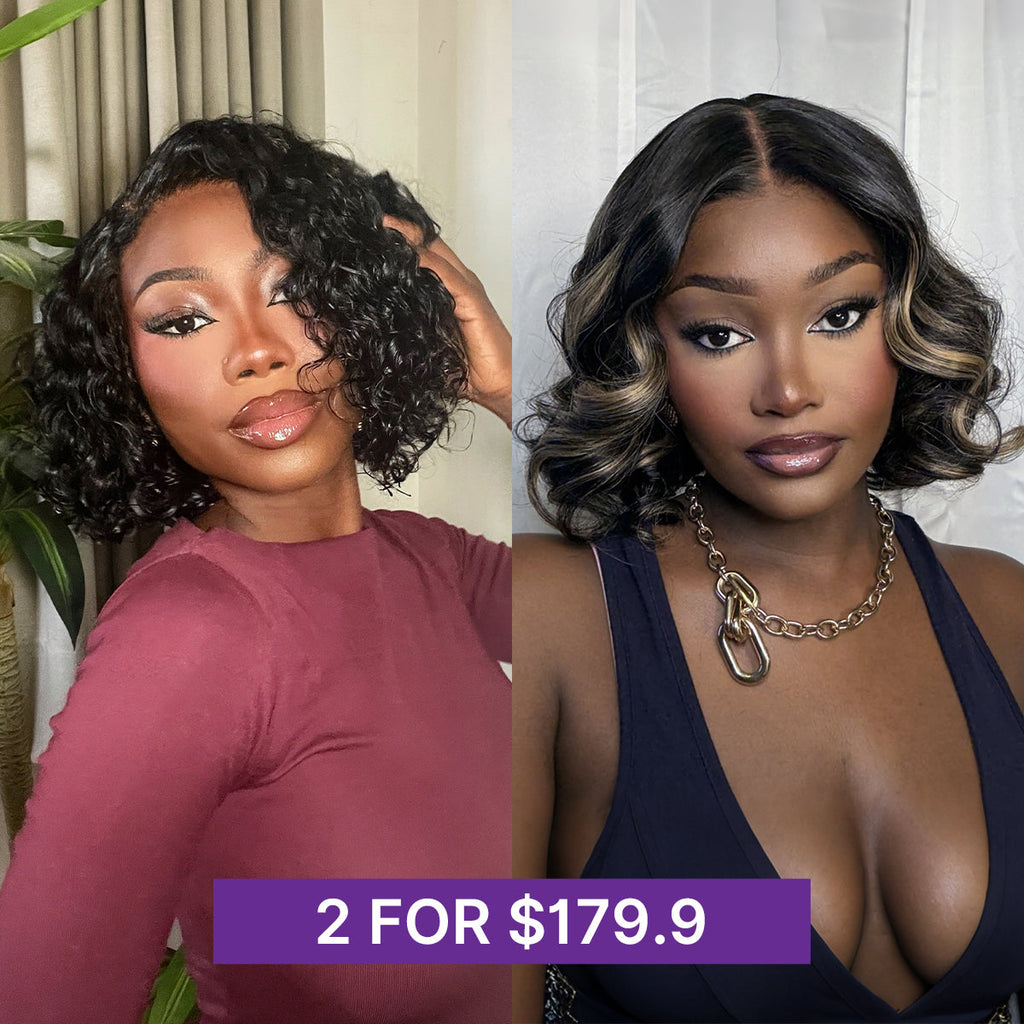 Glueless HD Lace Bob T-Part Lace Human Hair Wig - Highlight | 10"